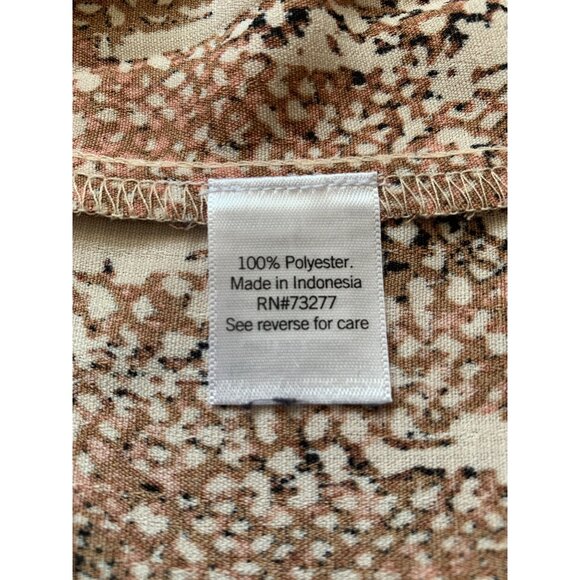 Nine West Womens Petite Snake Print Blouse Brown & Cream Long Sleeve Size PS - Picture 7 of 10